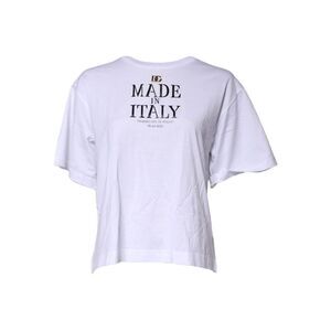 Dolce & Gabbana White Short Sleeves DG Logo Print Top Women's T-shirt